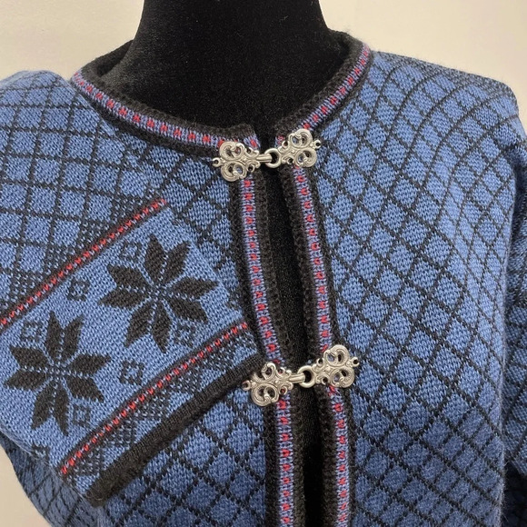 Norskwear Icelandic Nordic Fair Aisle 100% Norwegian lambs Wool Sweater Cardigan - Picture 4 of 16